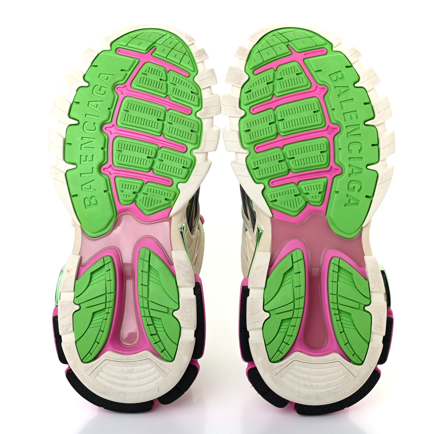 Rubber Mesh Bi-Color Mens Track.2 Open Sneakers 41 White Green Pink