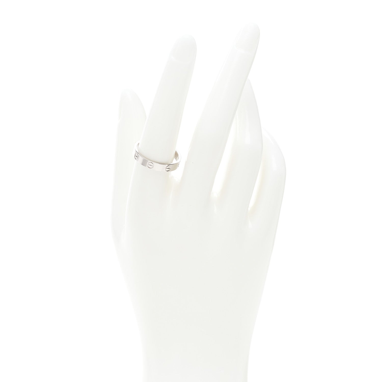 Cartier 18K White Gold 3.5mm LOVE Wedding Band Ring 57 8 2 of 5