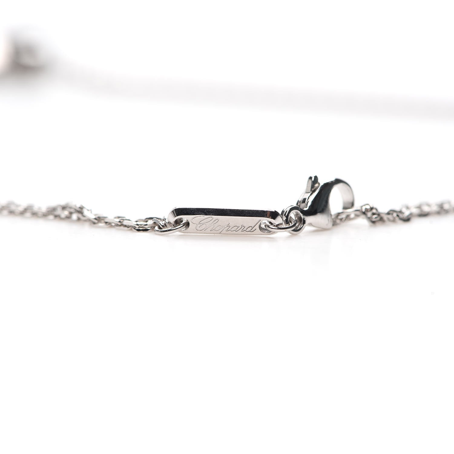 Chopard 18K White Gold Diamond Happy Spirit Pendant Necklace 5 of 7