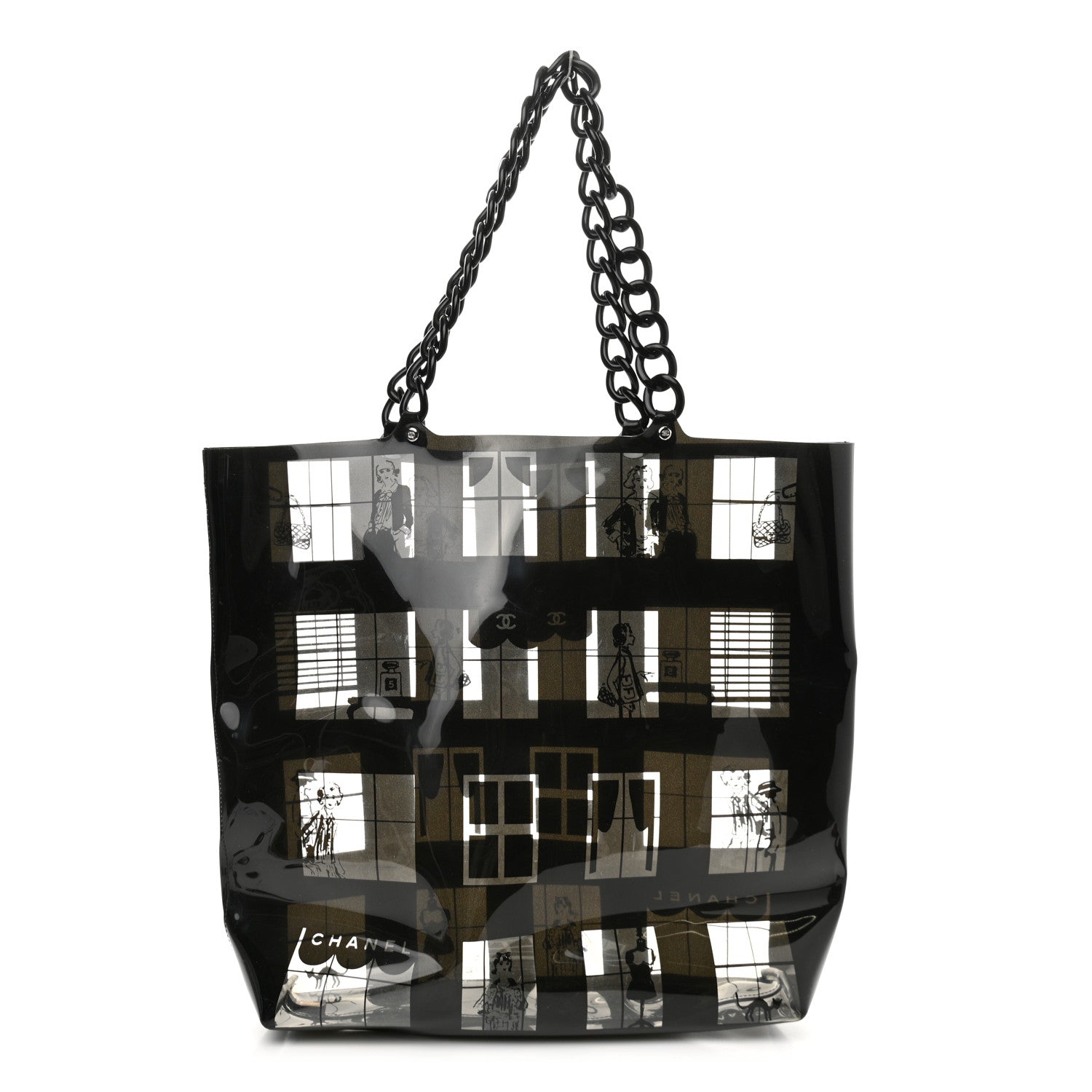 Chanel Vinyl Coco Window Tote Black 1 of 9