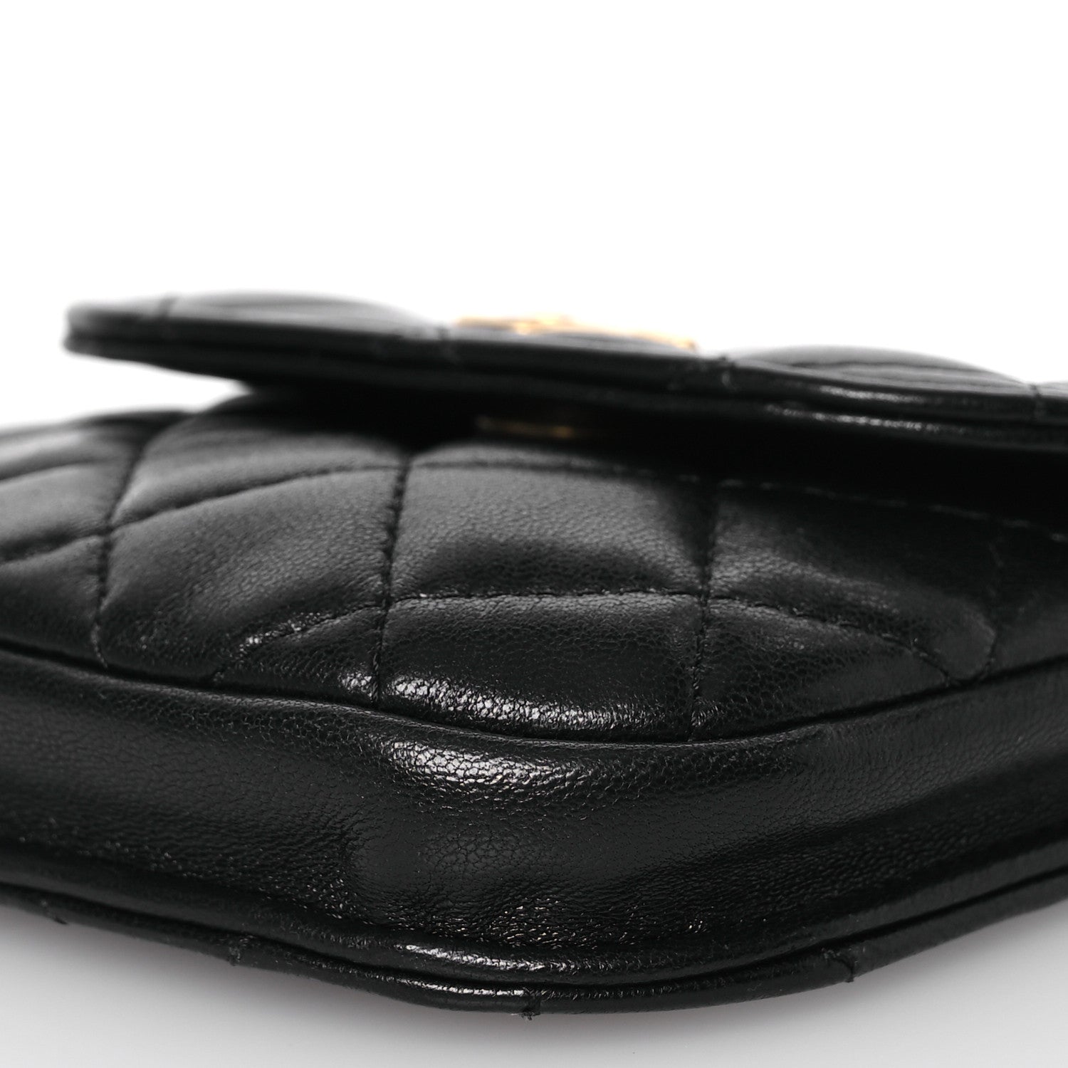 Chanel Lambskin Quilted Pearl Crush Waist Bag Black 11 of 14