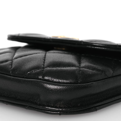 Chanel Lambskin Quilted Pearl Crush Waist Bag Black 11 of 14