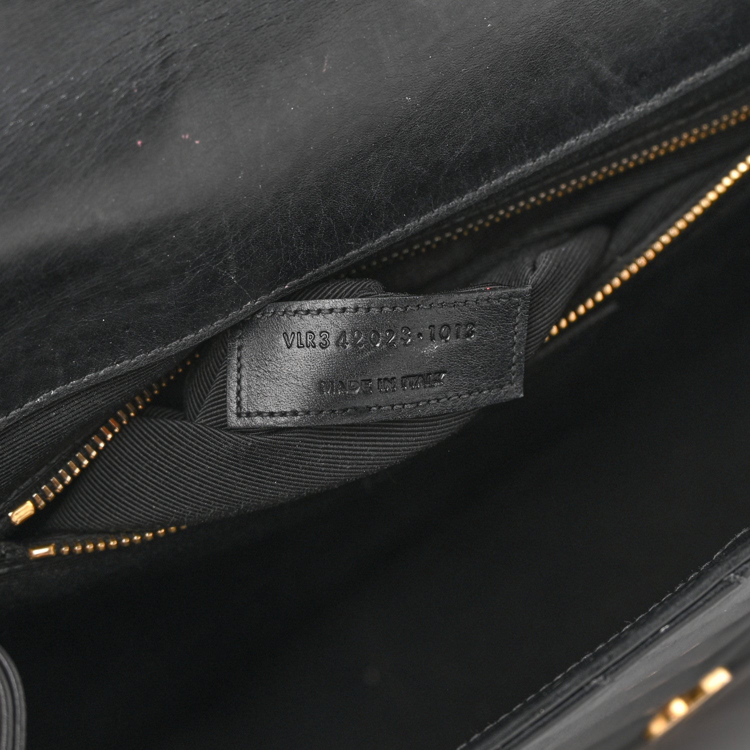 Saint Laurent Smooth Calfskin Matelasse Chevron Large Monogram Satchel Black 7 of 19