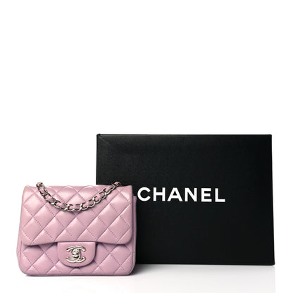Chanel Lambskin Quilted Mini Square Flap Light Purple 11 of 11