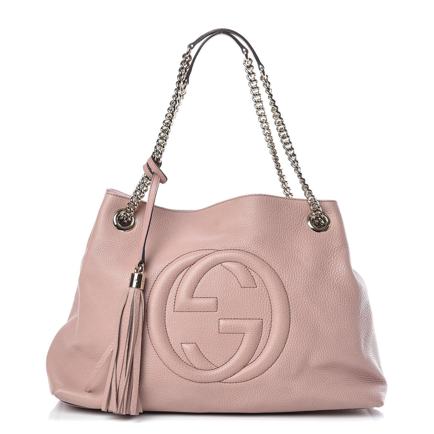 Pebbled Calfskin Medium Soho Chain Shoulder Bag Dark Cipria