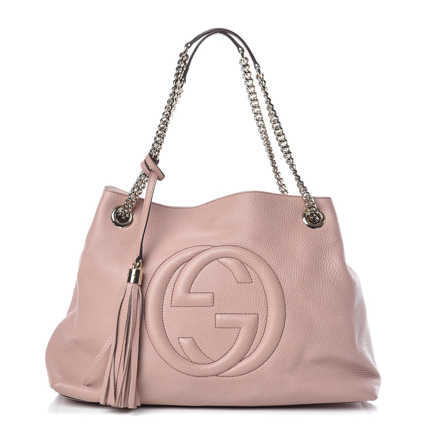 Gucci Pebbled Calfskin Medium Soho Chain Shoulder Bag Dark Cipria 1 of 12