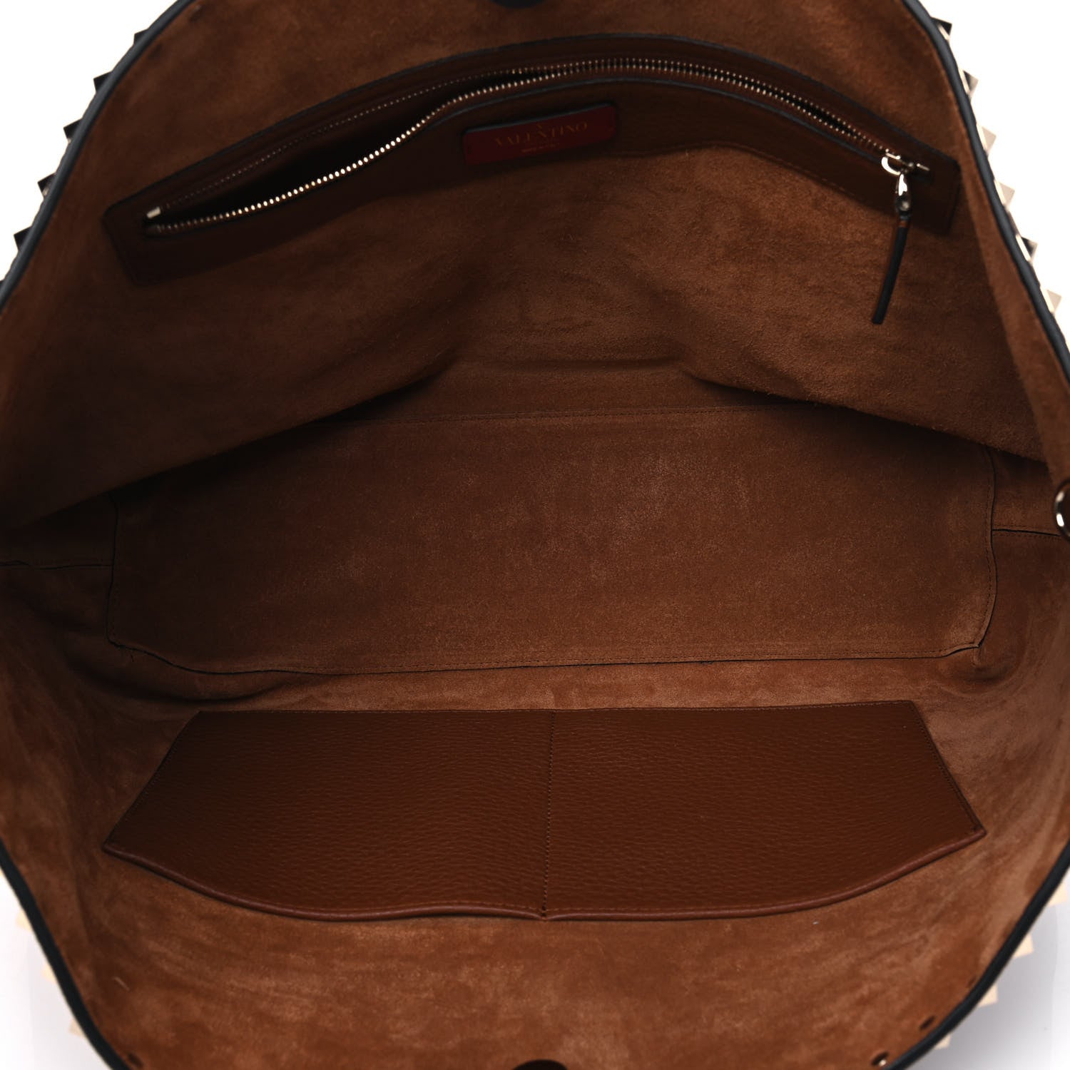 Valentino Garavani Grained Calfskin Rockstud Shoulder Tote Bright Cognac 4 of 4
