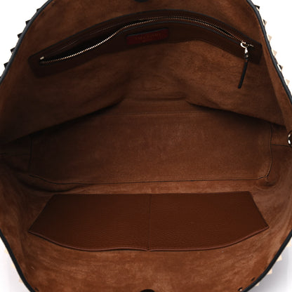 Valentino Garavani Grained Calfskin Rockstud Shoulder Tote Bright Cognac 4 of 4