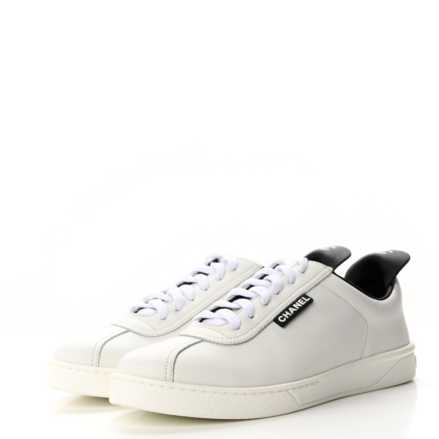 Chanel Calfskin CC Womens Sneakers 38 White 3 of 13