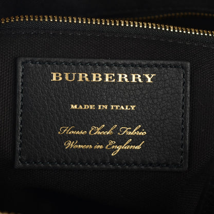 Burberry Derby Calfskin House Check Medium Welburn Tote Black 5 of 7