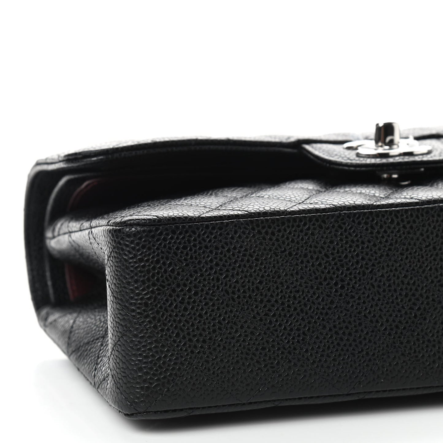 Caviar Quilted Small Double Flap Black