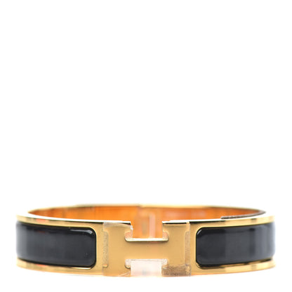 Hermes Enamel Narrow Clic Clac H Bracelet PM Black 1 of 6