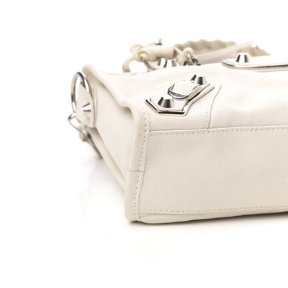 Balenciaga Chevre Silver Metallic Edge Hardware Mini City White 7 of 9