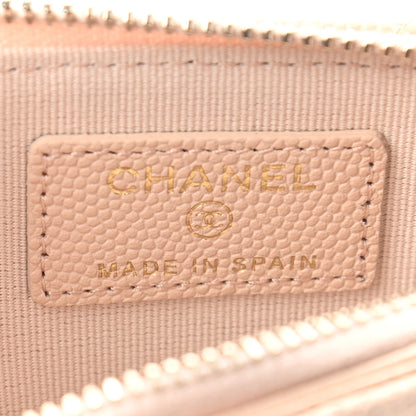 Chanel Caviar Quilted Flap Zip Card Holder Beige 7 of 7