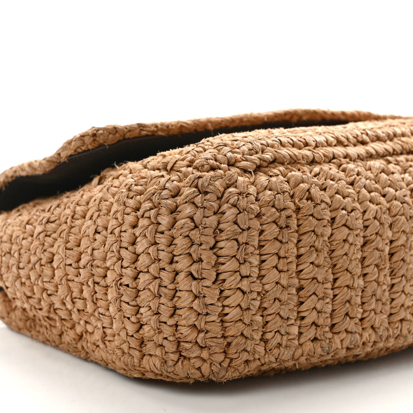 Raffia Calfskin Monogram Medium Niki Chain Satchel Natural