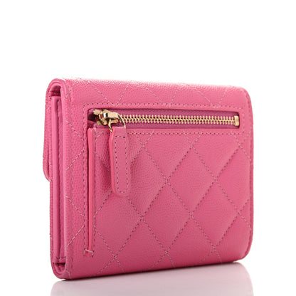 Chanel Caviar Quilted Compact Flap Wallet Pink 3 of 8