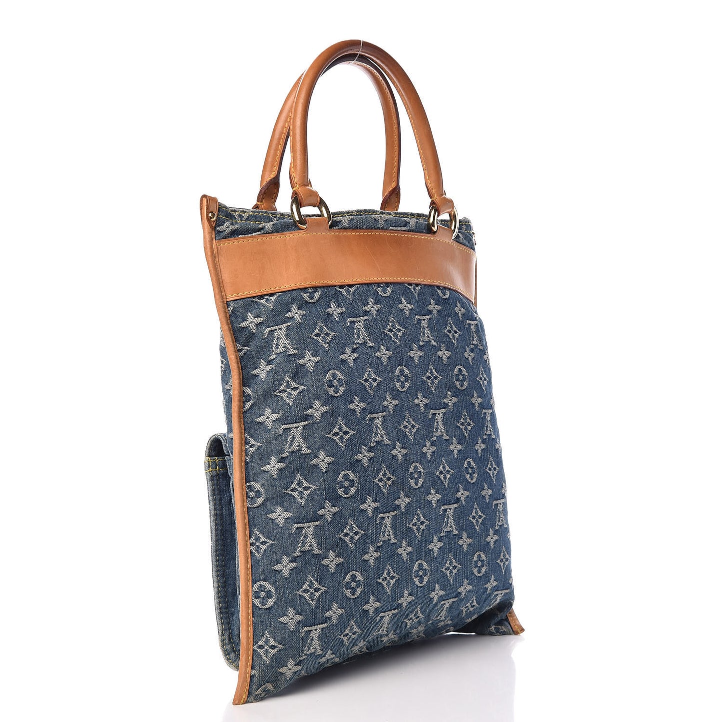 Monogram Denim Sac Plat Blue
