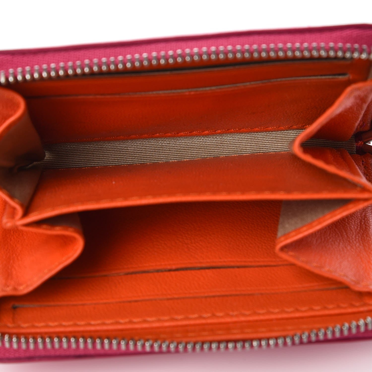 Celine Calfskin Zip Around Card Holder Wallet Fuchsia 5 of 9