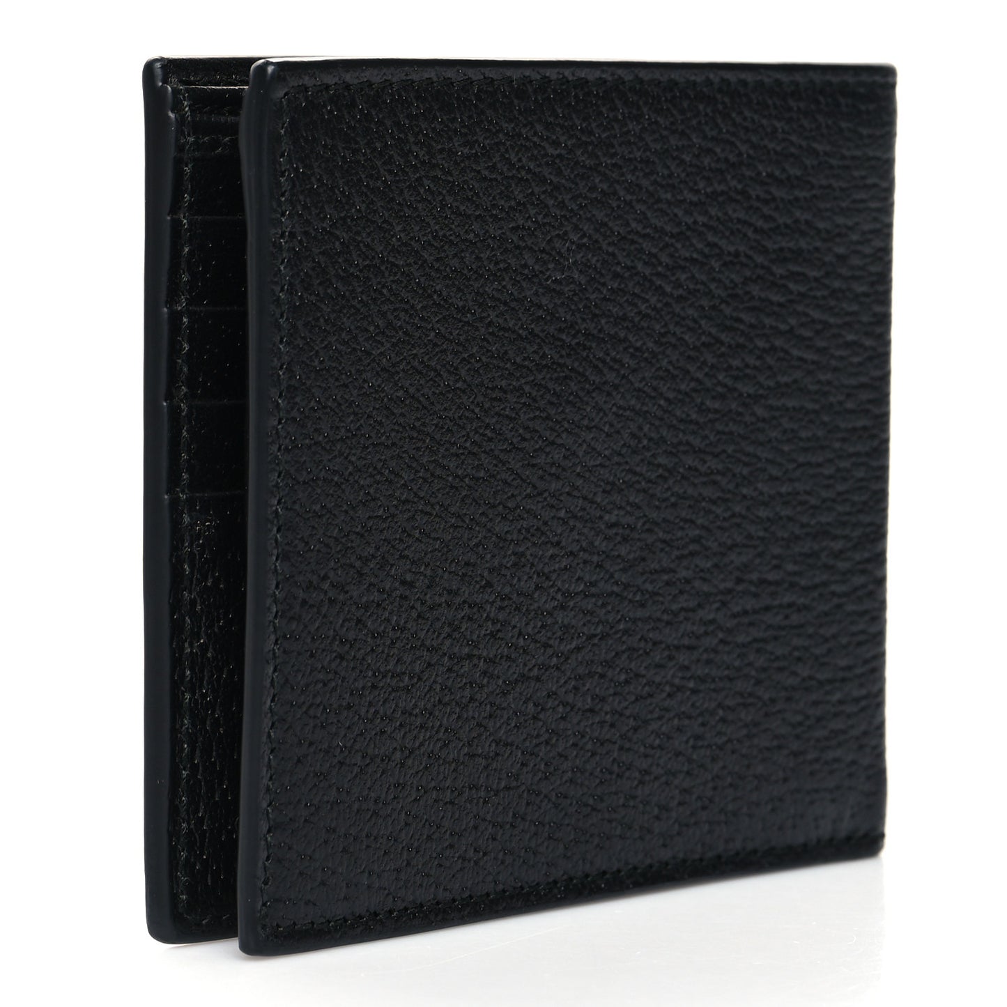 Textured Calfskin GG Marmont Bi-Fold Coin Wallet Black