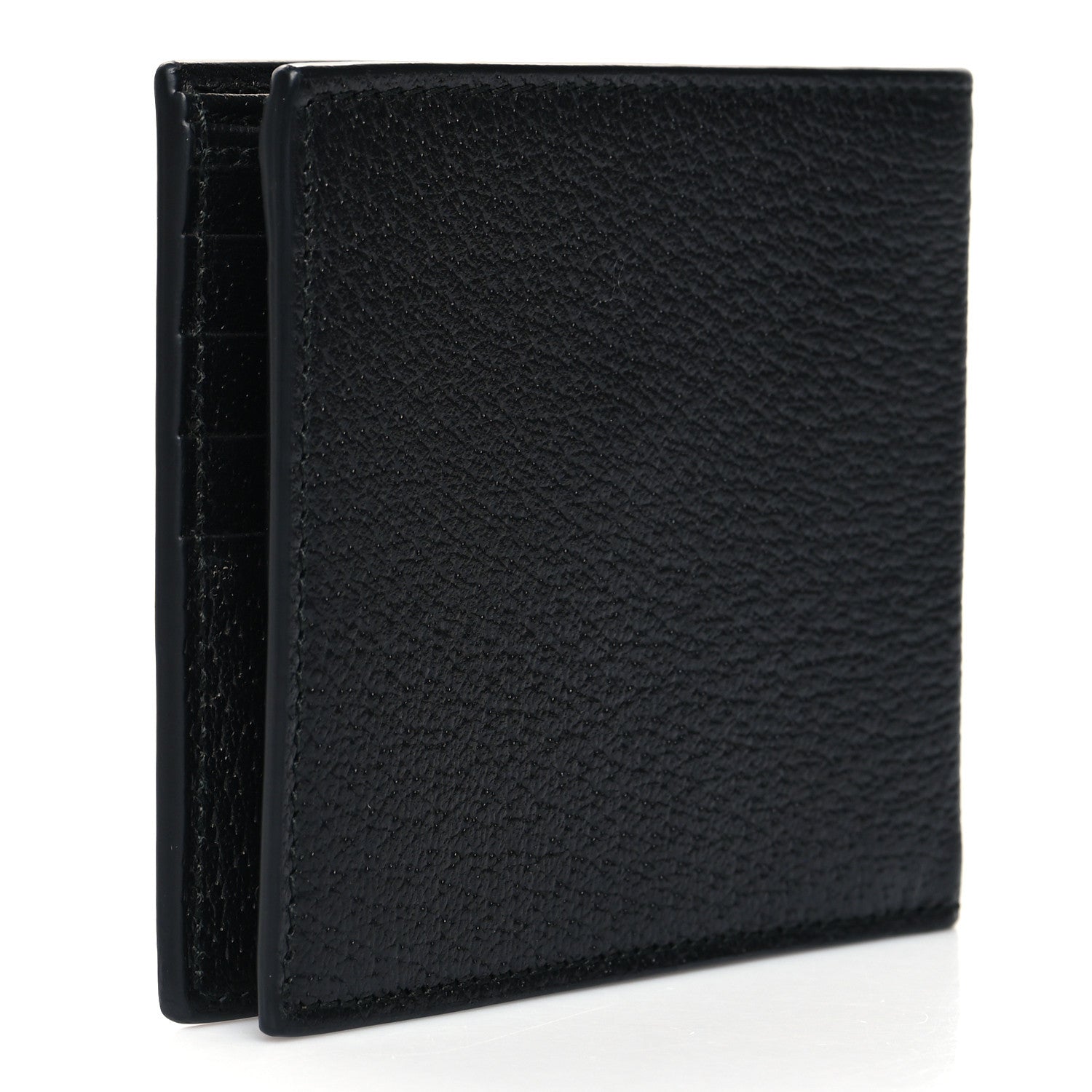 Gucci Textured Calfskin GG Marmont Bi-Fold Coin Wallet Black 3 of 10