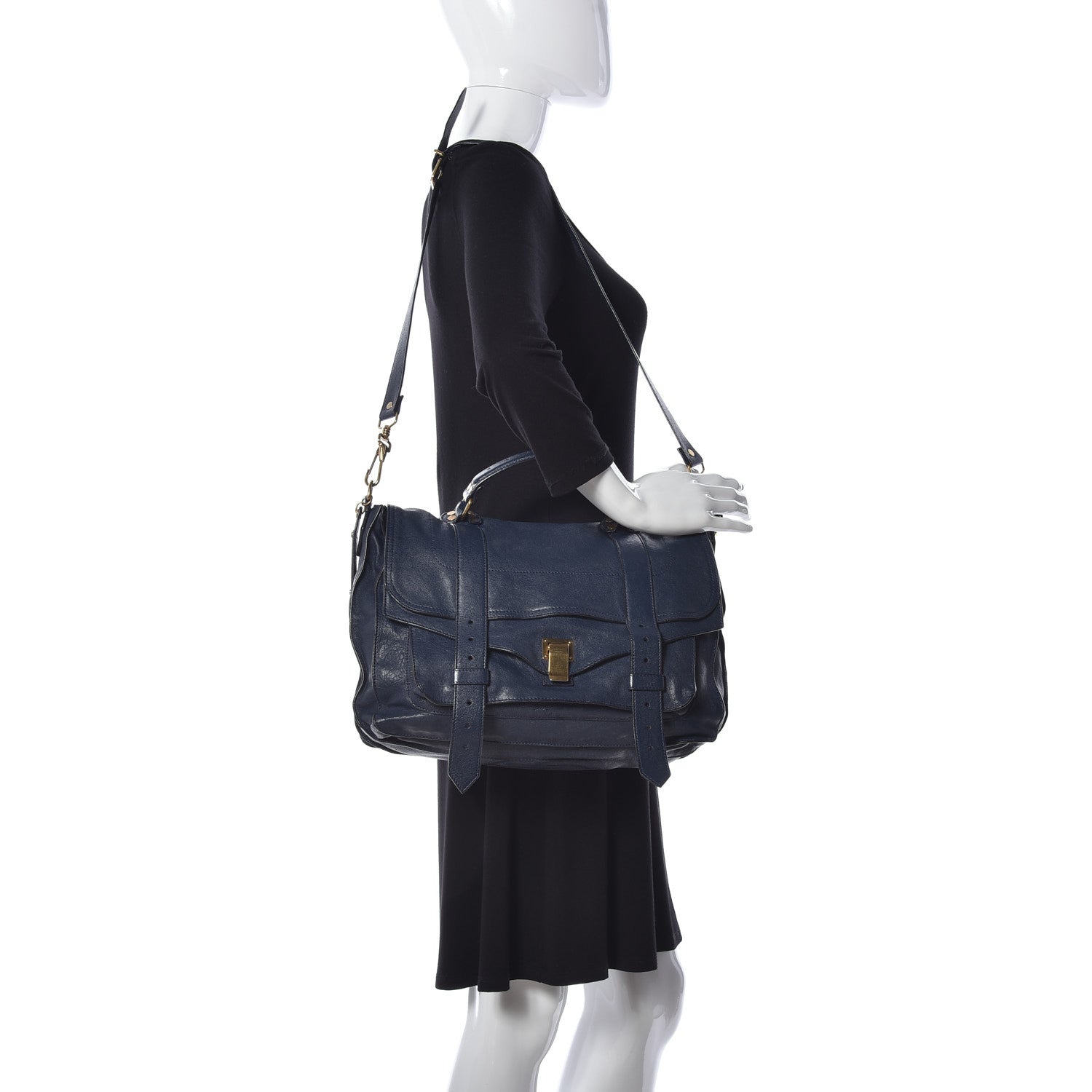 Proenza Schouler Lambskin Large PS1 Satchel Midnight 2 of 9