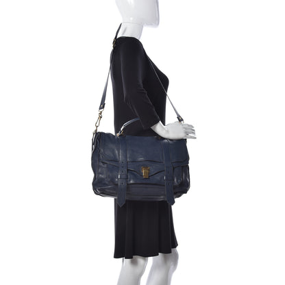 Proenza Schouler Lambskin Large PS1 Satchel Midnight 2 of 9