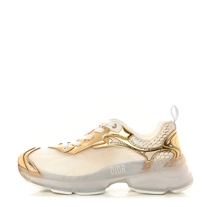Christian Dior Matte Technical Fabric Mesh Dior Vibe Sneakers 39.5 White Gold 1 of 9
