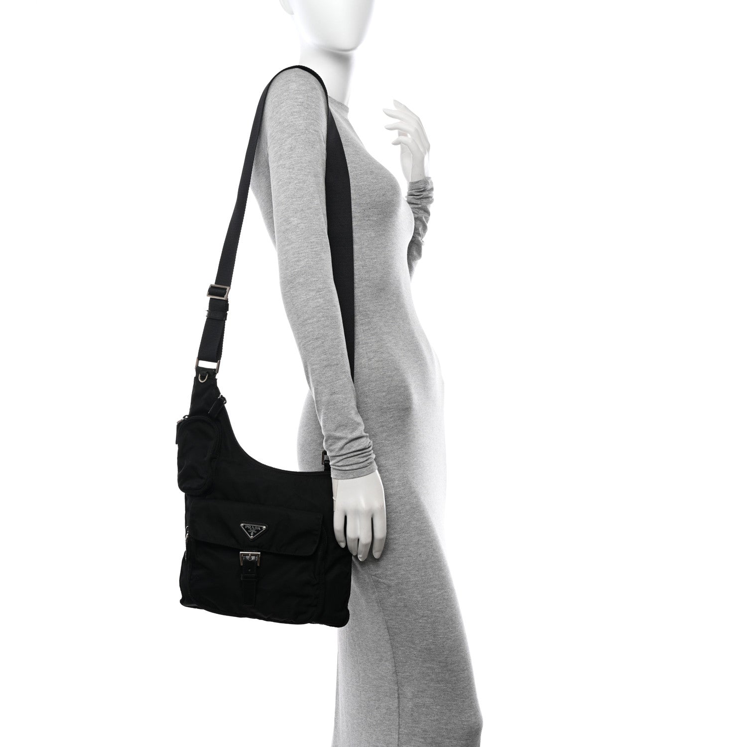 Prada Nylon Vela Sling Messenger Bag Black 2 of 12