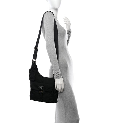 Prada Nylon Vela Sling Messenger Bag Black 2 of 12