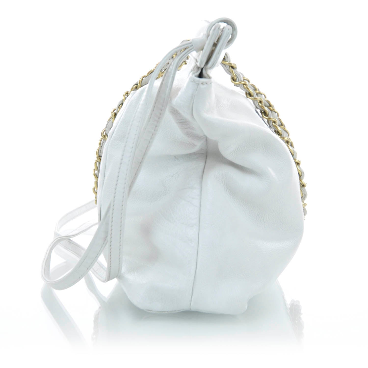 Chanel Leather Metal Mosaic Shoulder Bag White 4 of 9