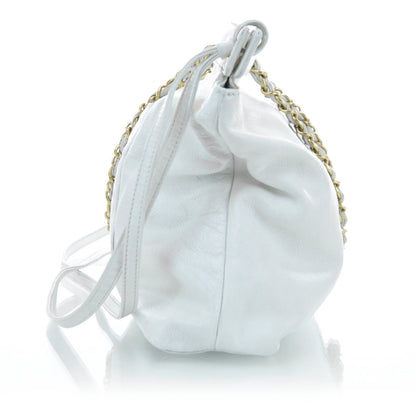 Chanel Leather Metal Mosaic Shoulder Bag White 4 of 9