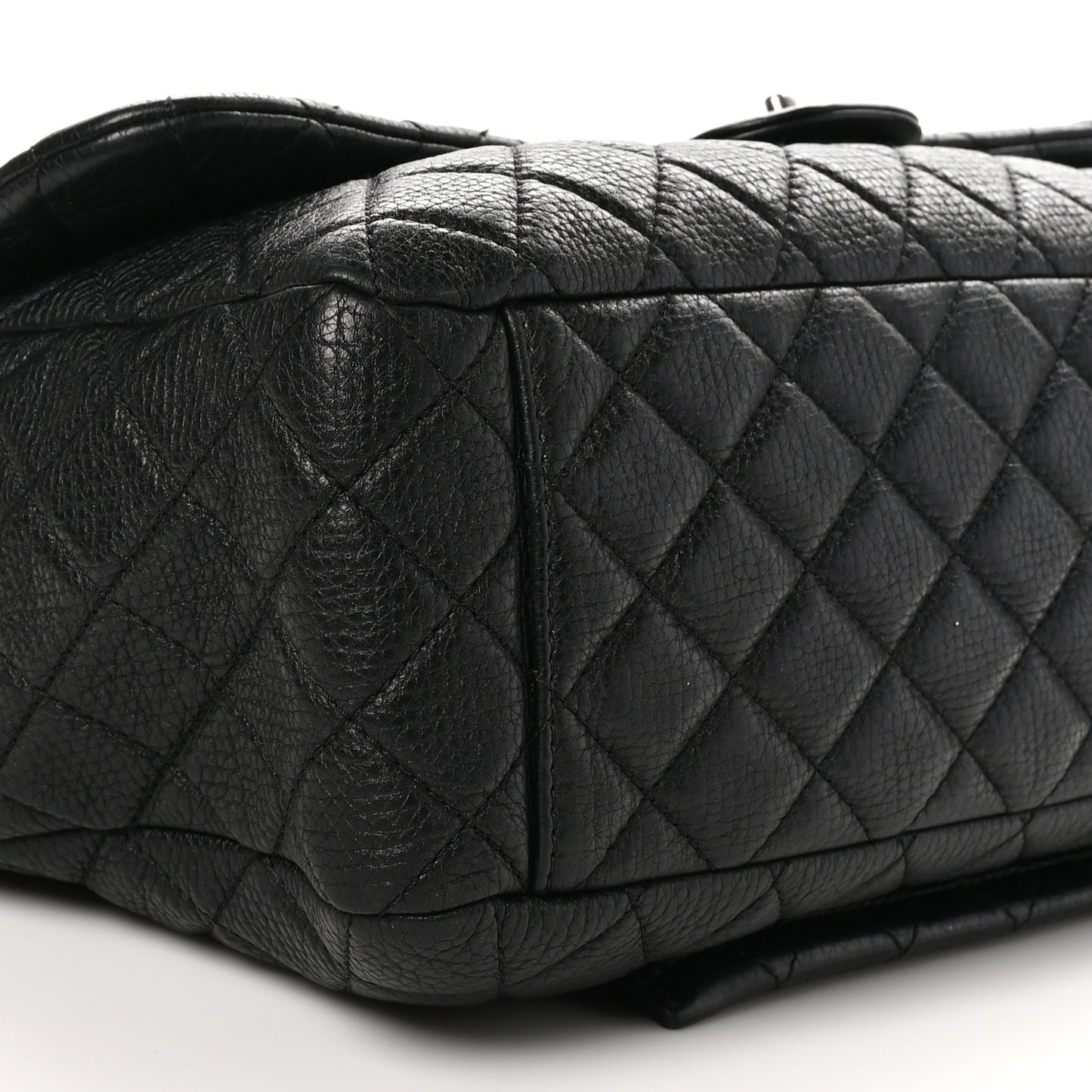 Calfskin Quilted Small XXL Travel Flap Bag Black