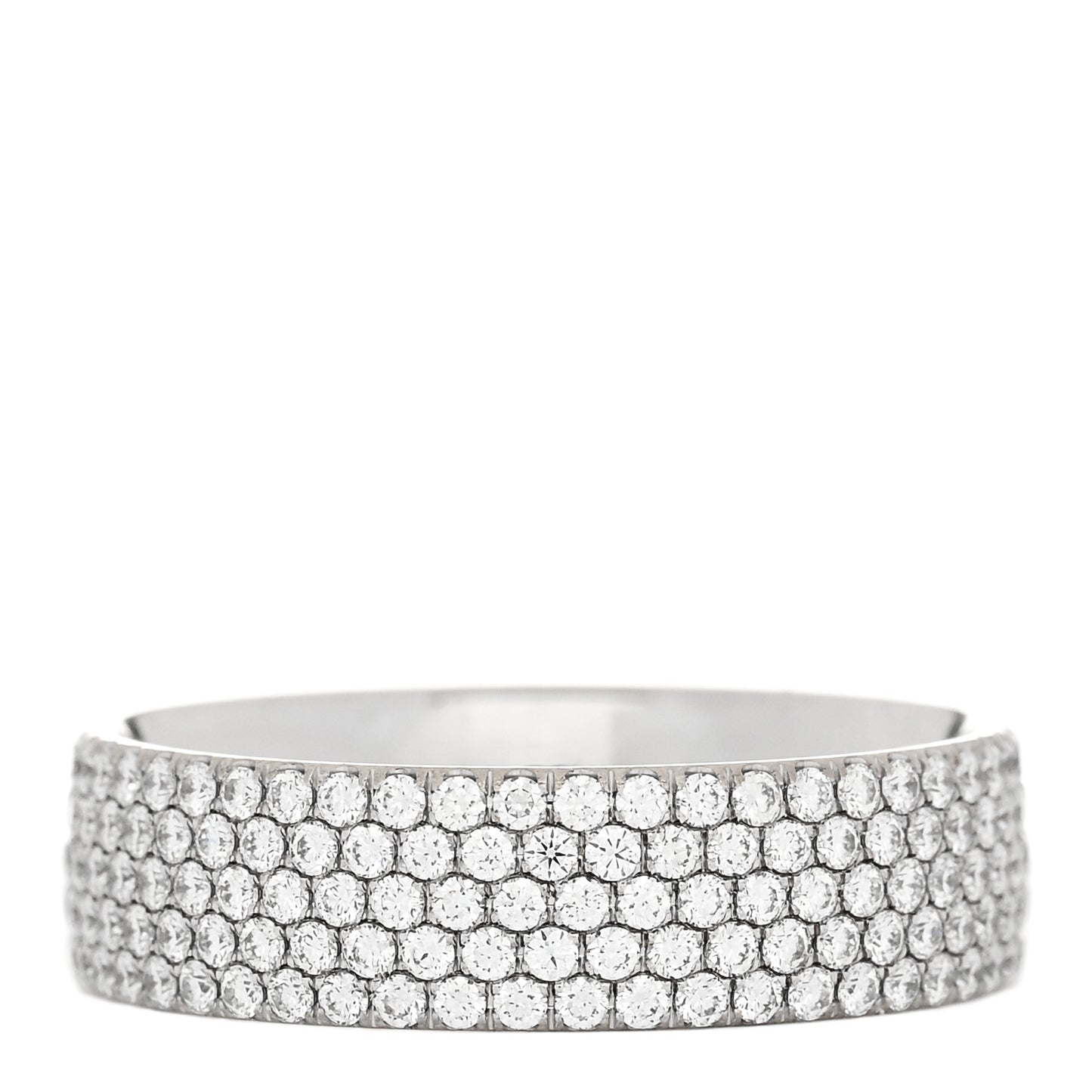 18K White Gold Diamond Metro Five-Row Ring 52 6