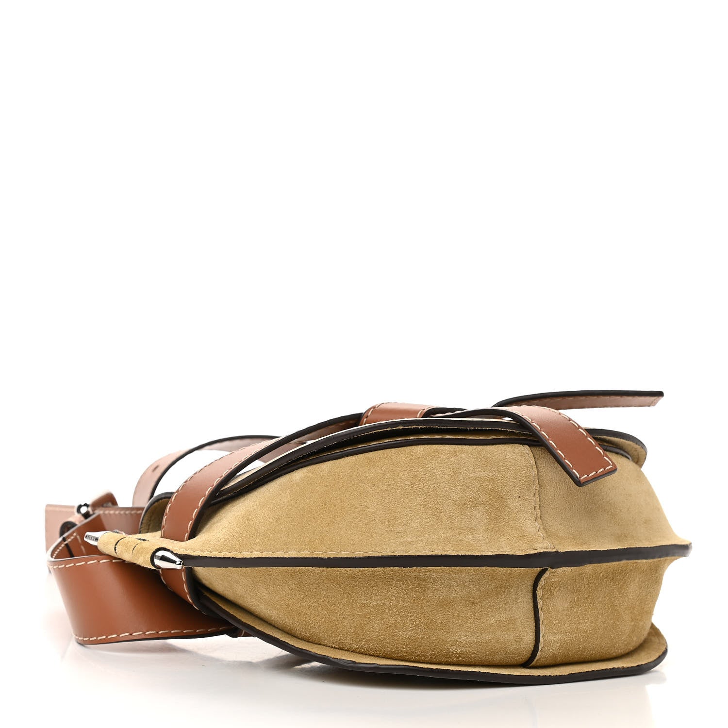 Loewe Calfskin Suede Mini Gate Belt Bag Gold Tan 4 of 9