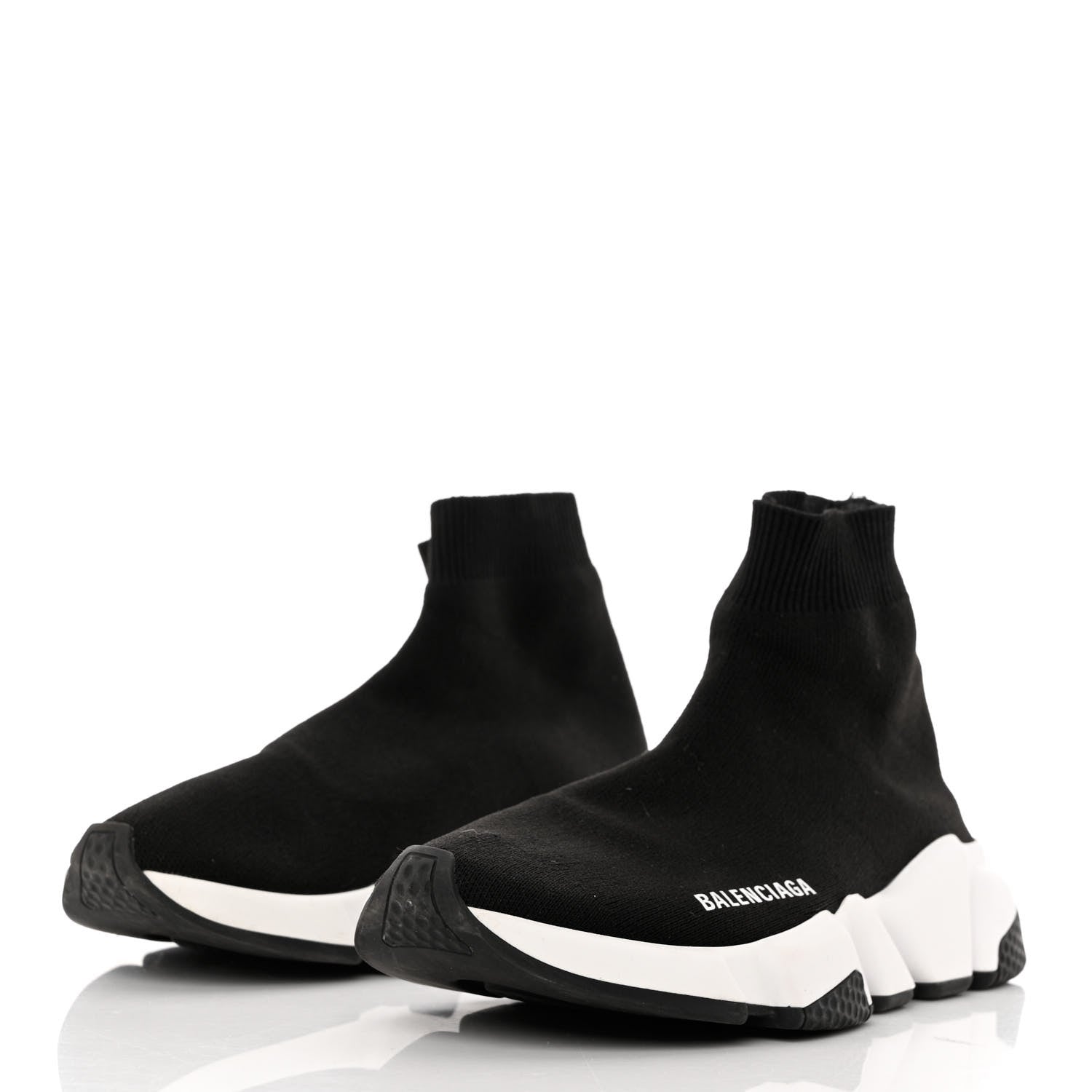 Balenciaga Neoprene Knit Womens Speed Sneakers 37 Black White 3 of 10