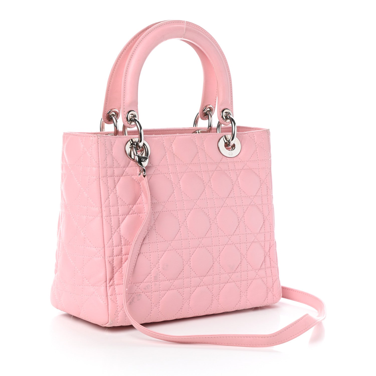 Christian Dior Lambskin Cannage Medium Lady Dior Light Pink 4 of 9