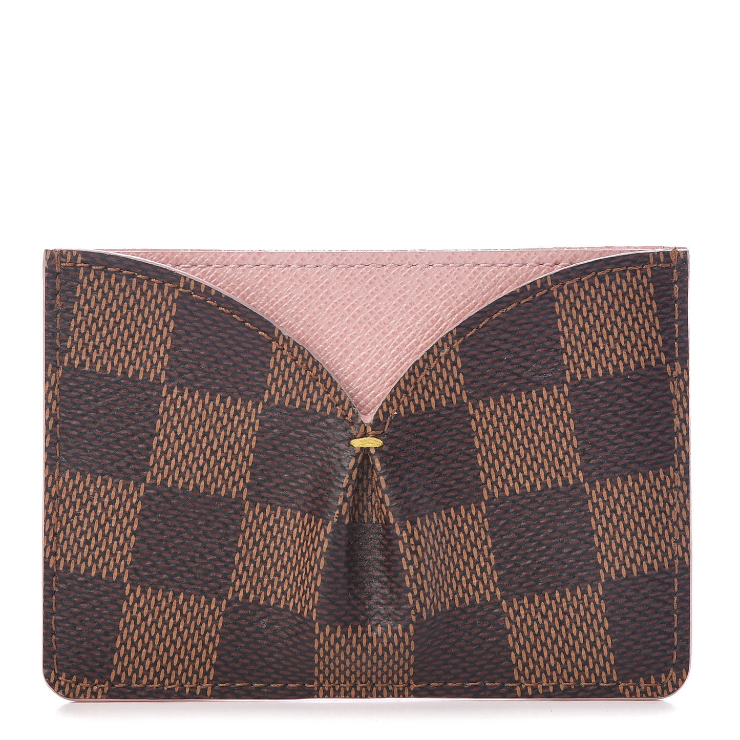 Damier Ebene Caissa Card Holder Rose Ballerine