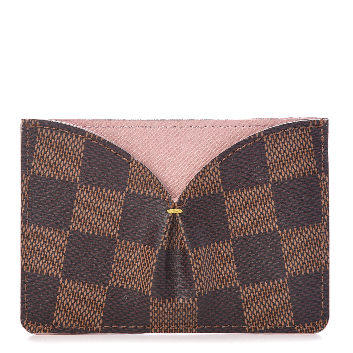 Louis Vuitton Damier Ebene Caissa Card Holder Rose Ballerine 1 of 9