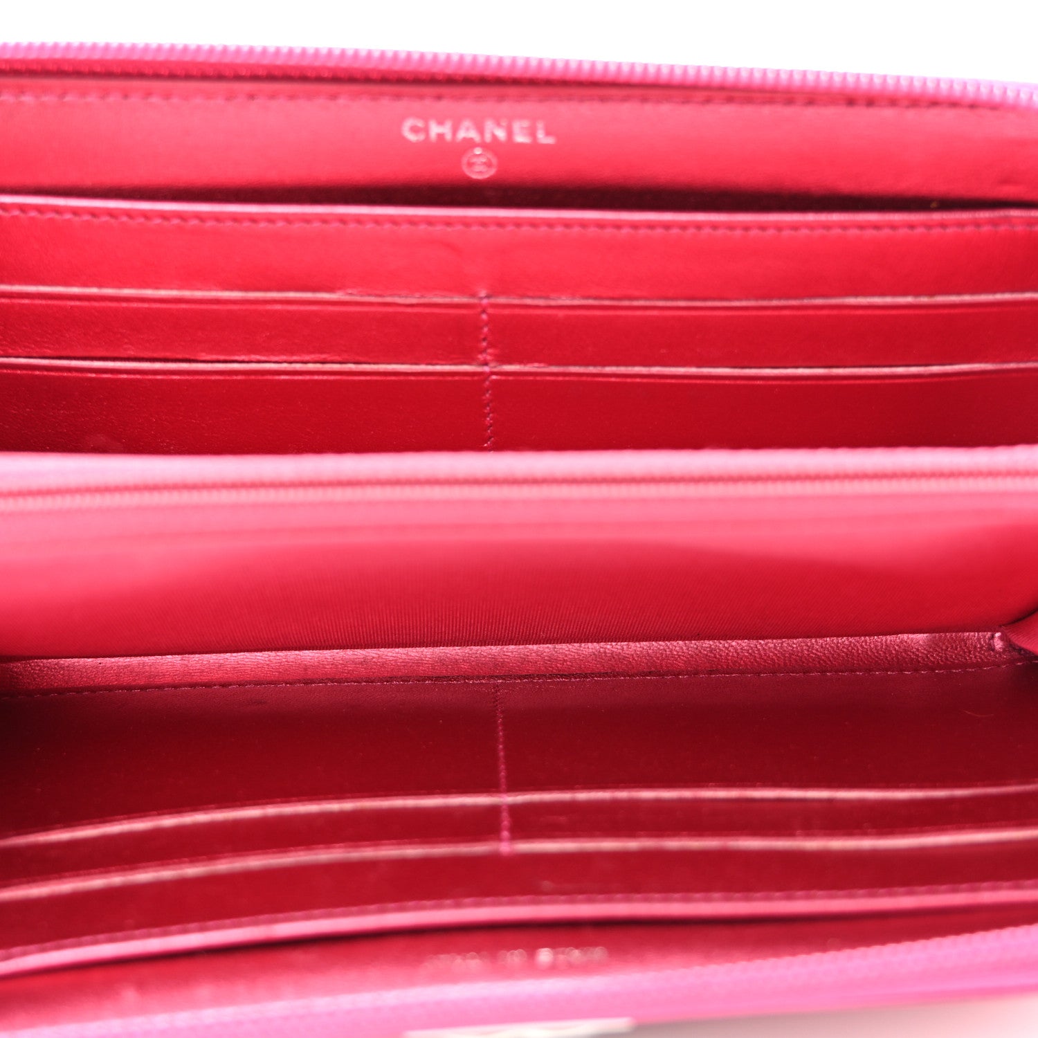 Chanel Metallic Patent Calfskin Quilted Boy L-Gusset Zip Wallet Pink 5 of 11