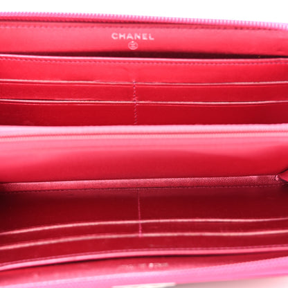 Chanel Metallic Patent Calfskin Quilted Boy L-Gusset Zip Wallet Pink 5 of 11