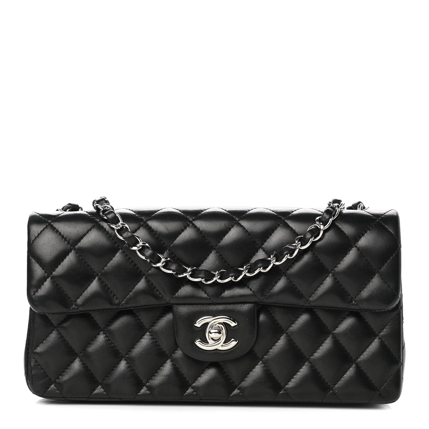 Chanel Lambskin Quilted East West Flap Black 2 of 20