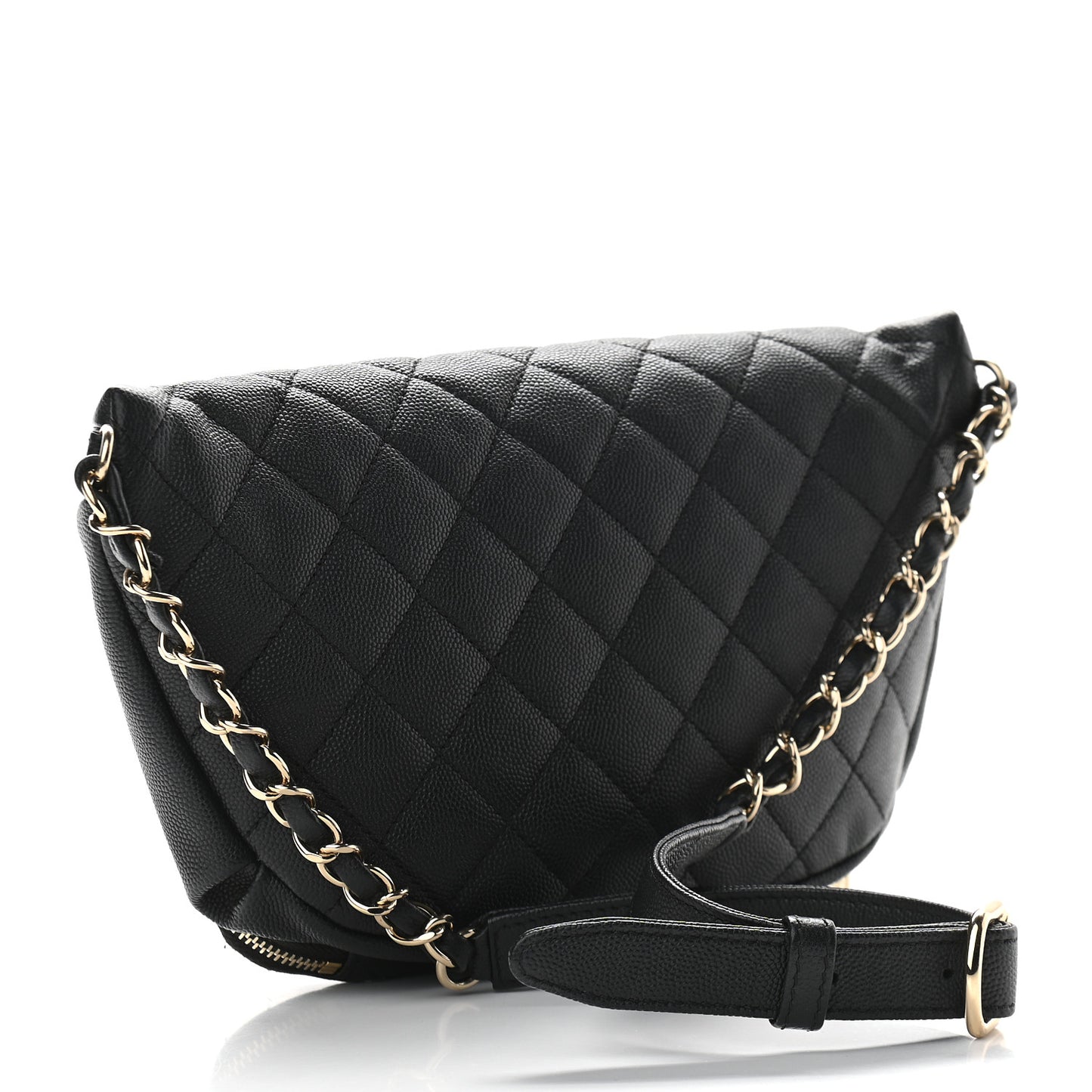 Caviar Quilted Business Affinity Waist Belt Bag Black