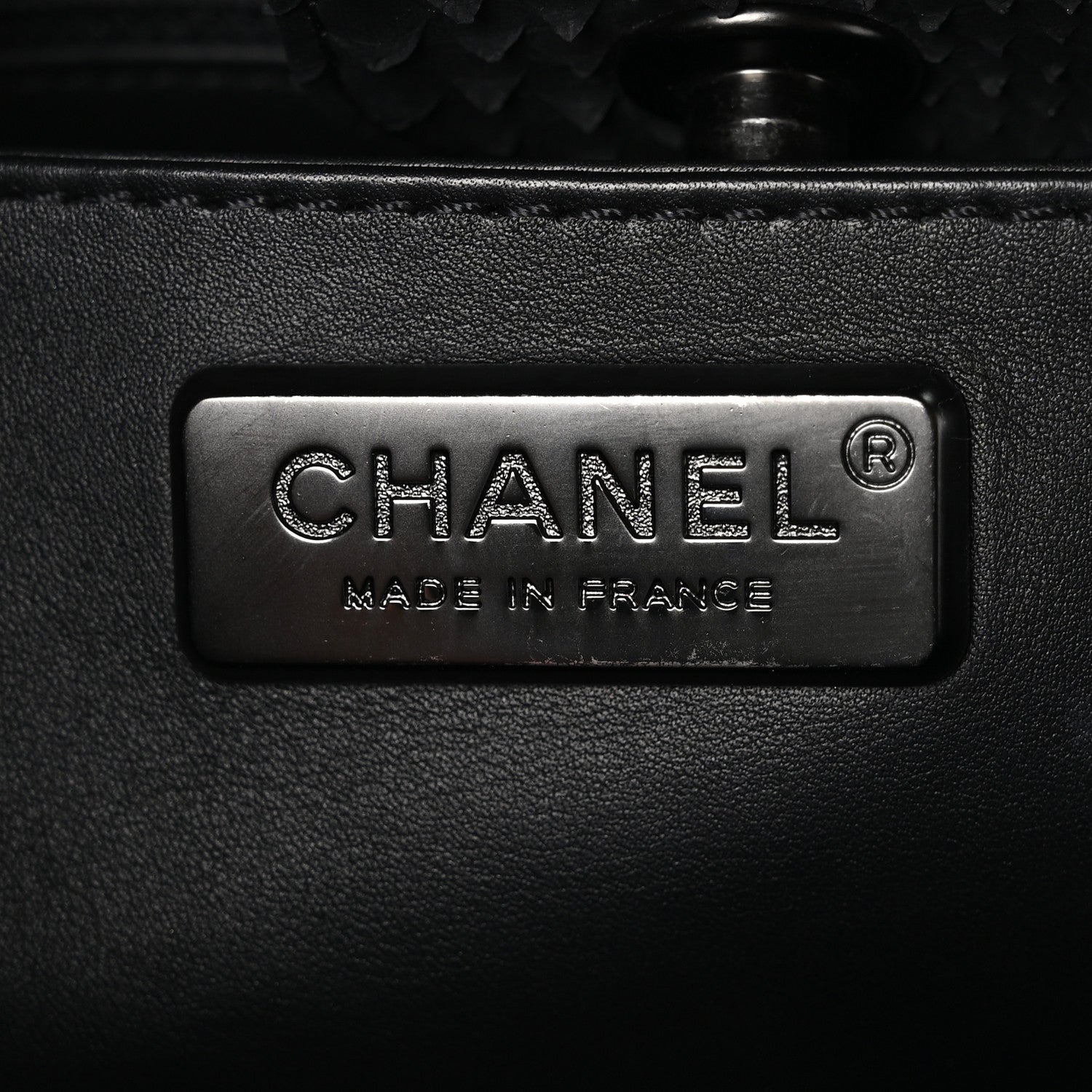 Chanel Snakeskin Boy Shopping Tote So Black 8 of 10