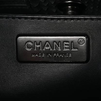 Chanel Snakeskin Boy Shopping Tote So Black 8 of 10