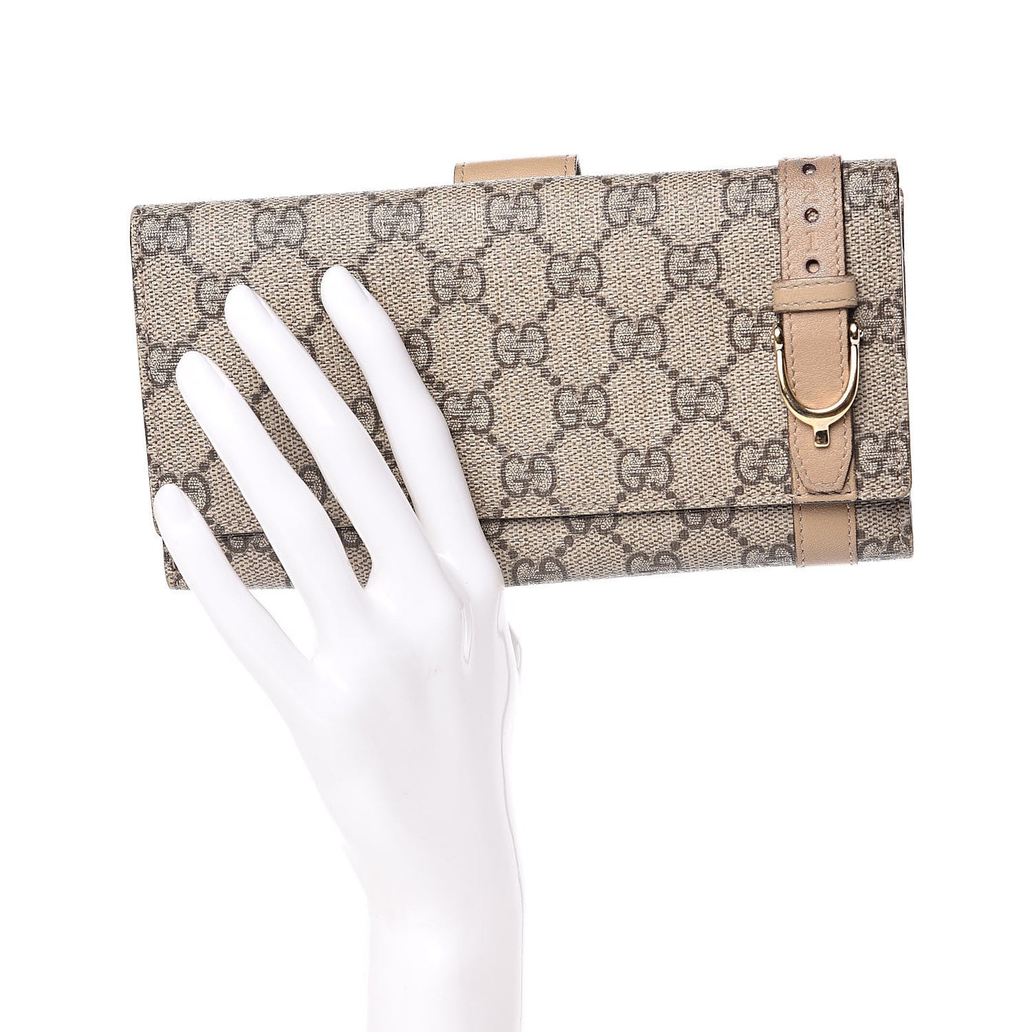GG Supreme Monogram Nice Continental Wallet Beige