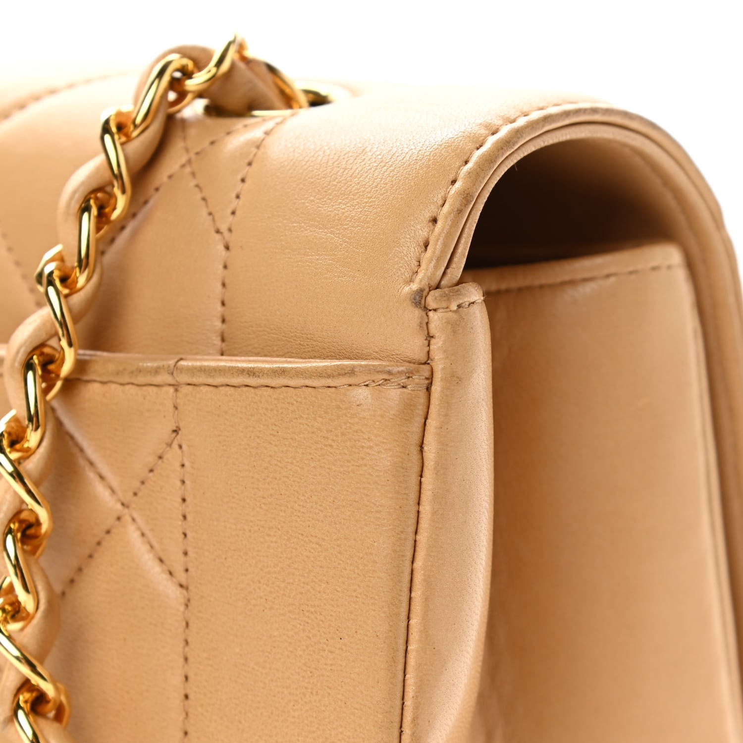 Chanel Lambskin Quilted Medium Single Flap Beige 13 of 15