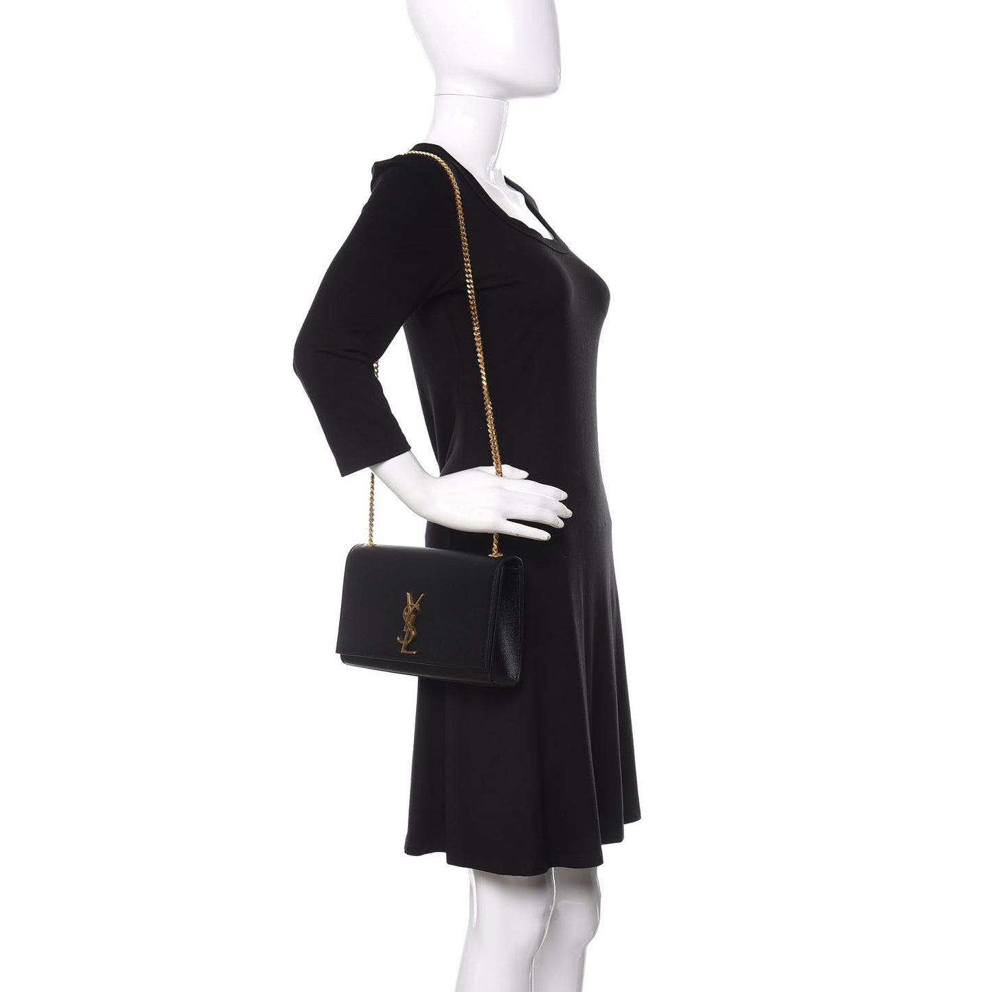 Grain De Poudre Medium Classic Monogram Kate Satchel Black
