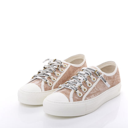 Christian Dior Velvet Walk'N'Dior Low Top Sneakers 38.5 Nude 3 of 9