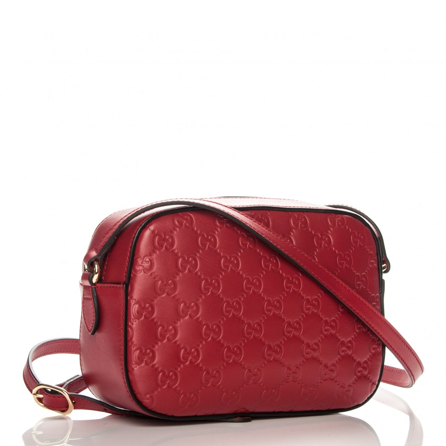 Guccissima Signature Small Camera Bag Hibiscus Red
