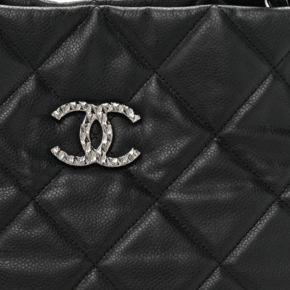 Chanel Soft Caviar Quilted Large Cells Tote Black 8 of 15